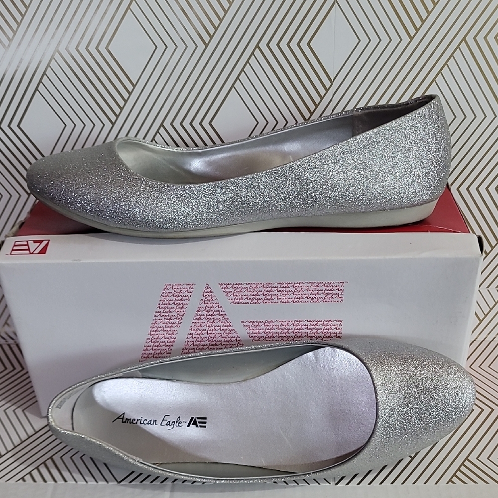 American Eagle Outfitters Women's Silver Flats